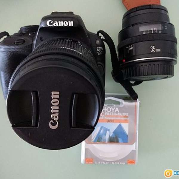 98%新Canon 100D 18-55 kit鏡 + Canon EF 35mm F2 (Non IS版)