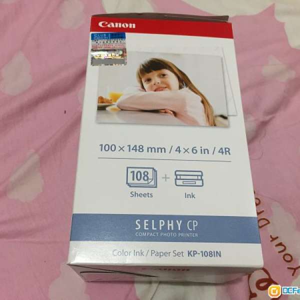 Canon SELPHY CP Photo Printer 用 KP-108IN 相紙+墨盒 108張4R相紙