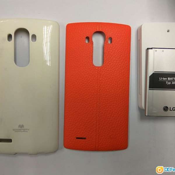LG G4原廠電池，充電盒，橙色皮套