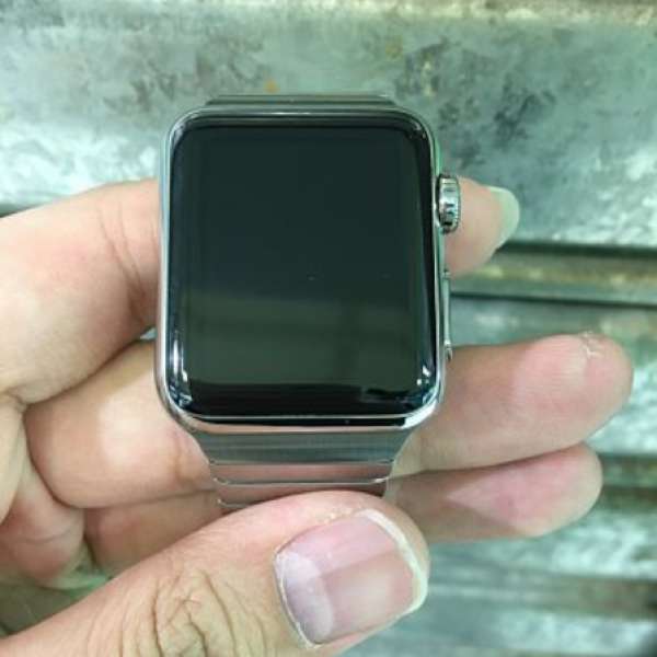 95%新行貨Apple Watch38 毫米不鏽鋼錶殼配錶鏈帶
