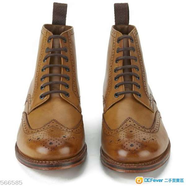 全新Grenson Sharp Leather Brogue Boots UK8