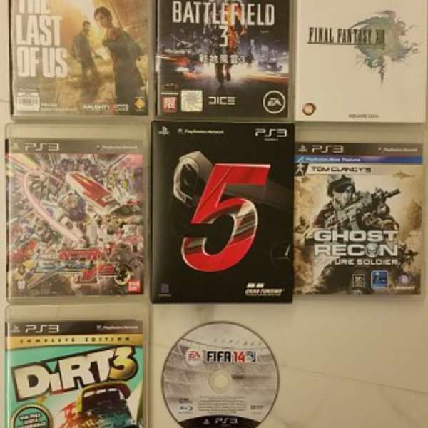 PS3 Games (The Last of Us, BF3, Gundam VS, GT5, Ghost Recon,Dirt 3 etc