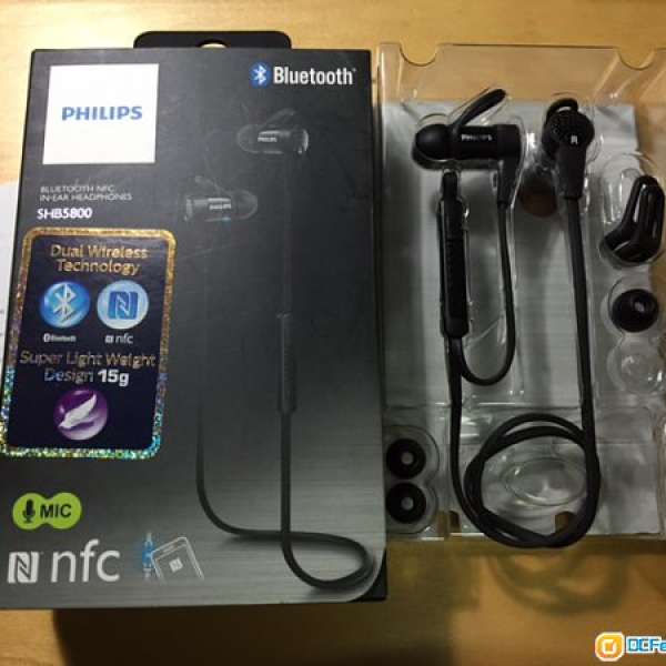 [壞] Philips Wireless Bluebooth NFC Headphones SHB5800 藍牙耳筒 耳機
