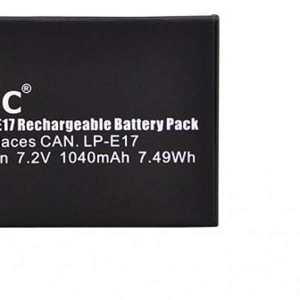 JJC Battery Replaces Canon LP-E17 / LPE17(代用，FOR EOS M3 / 750D / 760D)