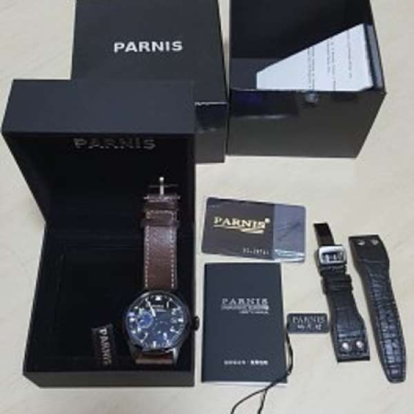Parnis big pilot automatic watch, 有盒, 牌