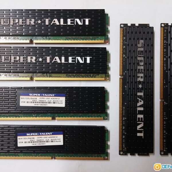 Super Talent 4GB DDR3-1333 CL8 4條 + CL9 2條