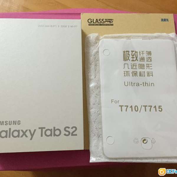 Samsung tab S2 8.0 平板電腦（黑色）全新未開封，跟玻璃帖和透明套