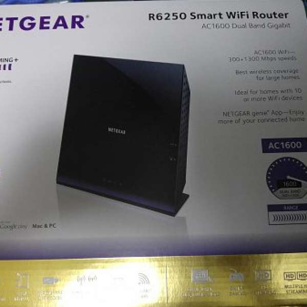 99新 Netgear R6250 AC1600 Gigabit Router 行貨兩年保用到2018年3月