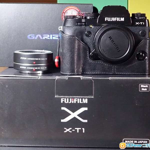 Fujifilm X-T1+Gariz 皮套+Fotga 微距mount