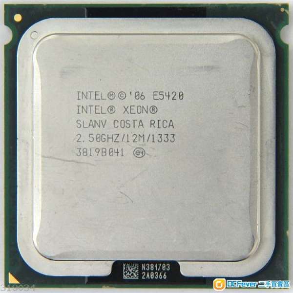 Intel Xeon E5420 LGA771 CPU連 771 to 775轉換貼