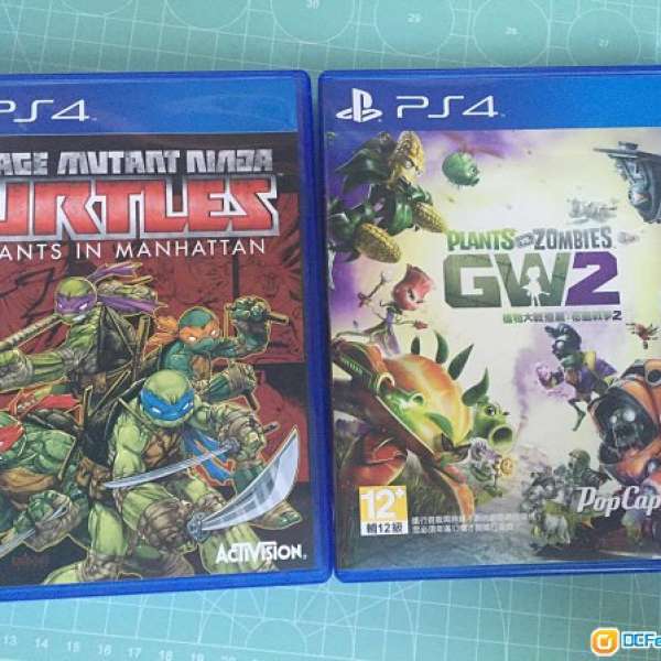 出售 二手 PS4 忍者龜 及 植物大戰殭屍2