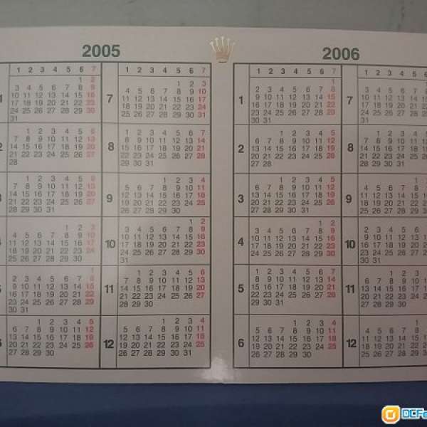 Rolex年曆咭~已停產多年~還有少量