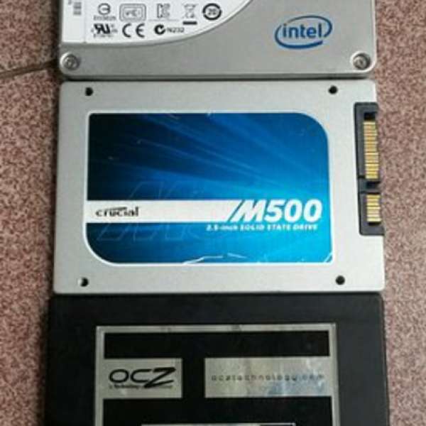 Micron M500 120GB，intel 520 120GB，intel 320 80GB