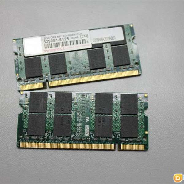 Transcend DDR2 4G notebook ram ( 2G X 2)