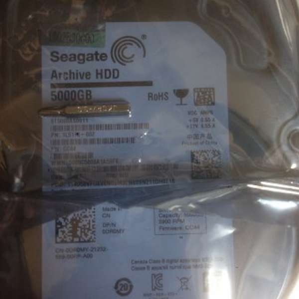 大數據年代必用 Seagate 5T HDD （全新未拆) 聯強貨