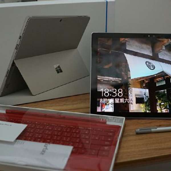 [99新] Surface pro 4 i5 4GB Ram 128GB SSD 連紅色中文鍵盤 有筆有套有貼有64GB卡