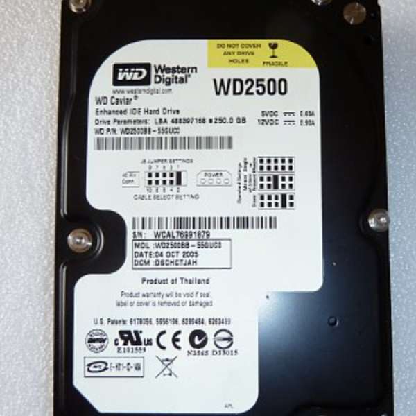 WD 250GB IDE 3.5" HDD 硬碟