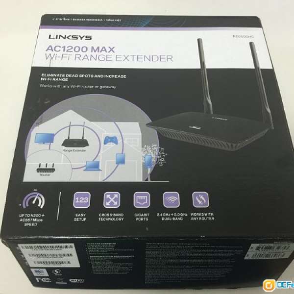 Linksys AC1200 MAX Wi-Fi Range Extender 雙頻無線範圍擴展器