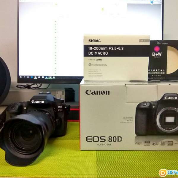 98%新行貨CANON EOS 80D Body & Sigma 18-200 contemporary