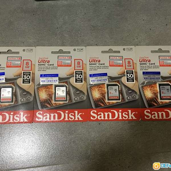 全新行貨 清貨 $20x4 Sandisk 8GB Memory Card