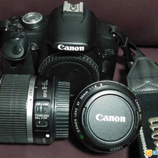 Canon eos 500d kit set + EF 50mm f/1.8 送腳架+兩粒電(原廠+副廠)
