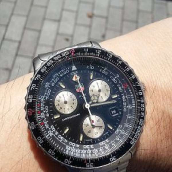 中古悍有石英大裝豪華飛機師計時200米潛水42mm vintage big pilot chronograph