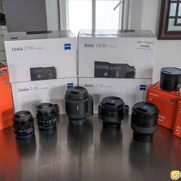 Sony Batis, Loxia and FE lenses, all MINT