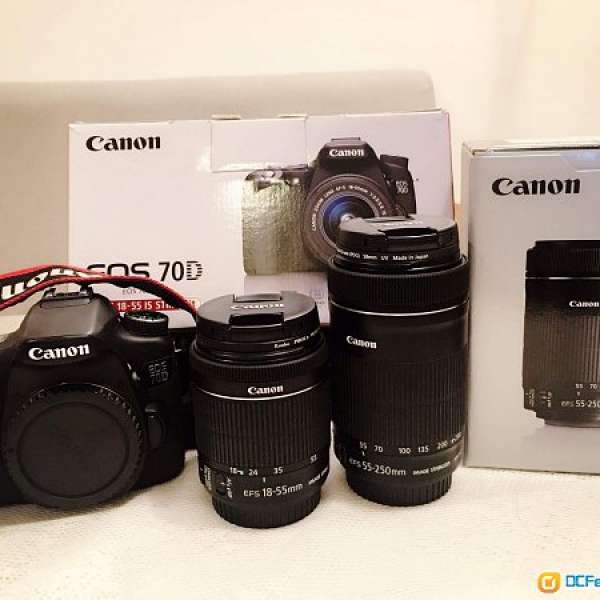 Canon 70D 雙鏡 kit Set (85%新) EF-S 18-55 stm,  EF-S 55-250 stm