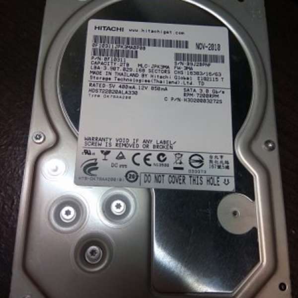 Hitachi GST Deskstar 7K2000 HDS722020ALA330  2TB 3.5" SATA Hard Disk
