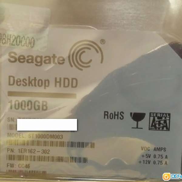 全新 SEAGATE 1TB Desktop Harddisk