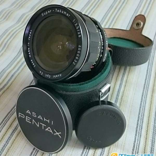Pentax Super Takumar 28mm/3.5連皮桶95%新
