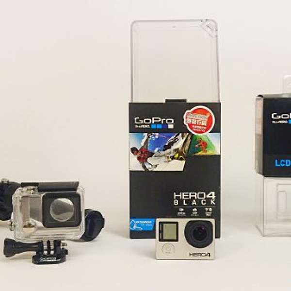 95% new GoPro Hero 4 black 和 LCD Touch BacPac 原裝行貨 有保養