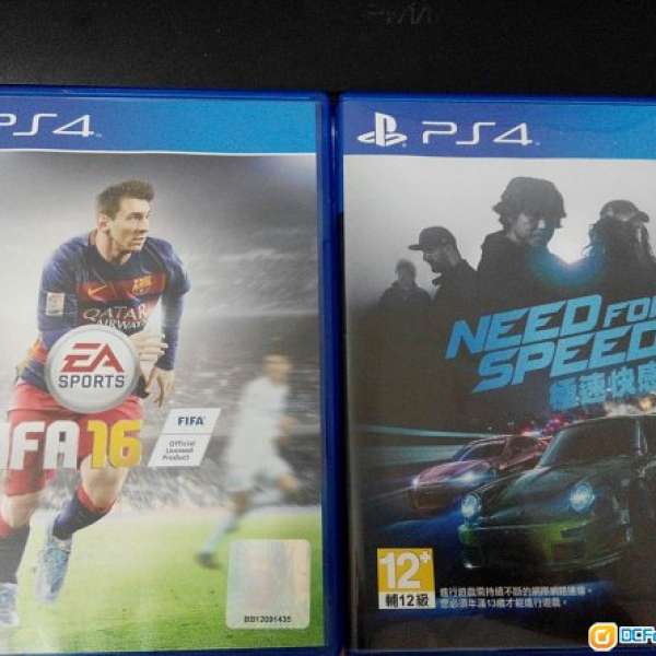 PS4 - FIFA16 ($100) & Need For Speed($200)