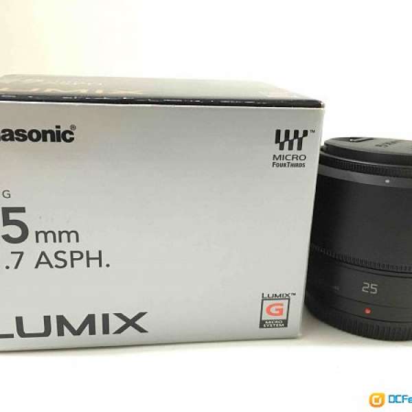 99%新Panasonic Lumix 25mm F1.7 ASPH, 可用在OLYMPUS M4/3機