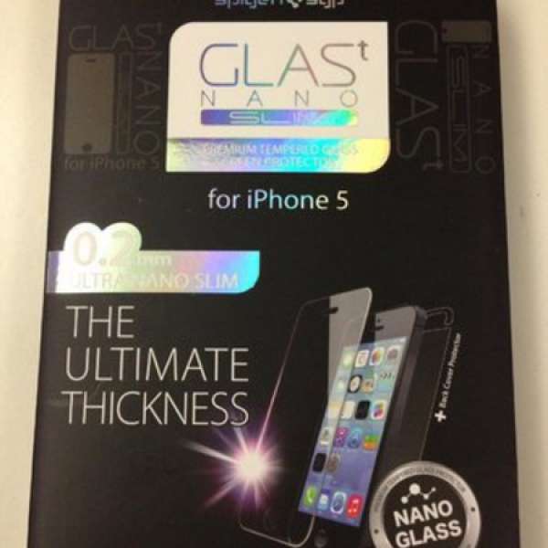 韓國 SGP iPhone 5S Screen Protector GLAS.t NANO SLIM 0.2mm 超薄強化玻璃 現貨