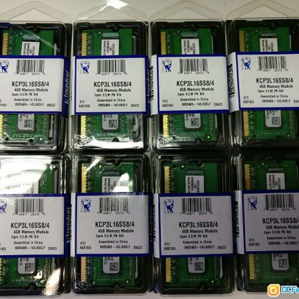 [全新] Kingston DDR3L 4GB Ram (1600MHz) Notebook記憶體 (適合1.35V 及 1.5V)
