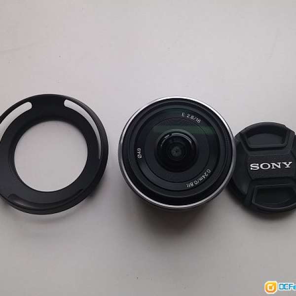 Sony 90% newSEL16mm2.8銀色kit鏡連filter及遮光
