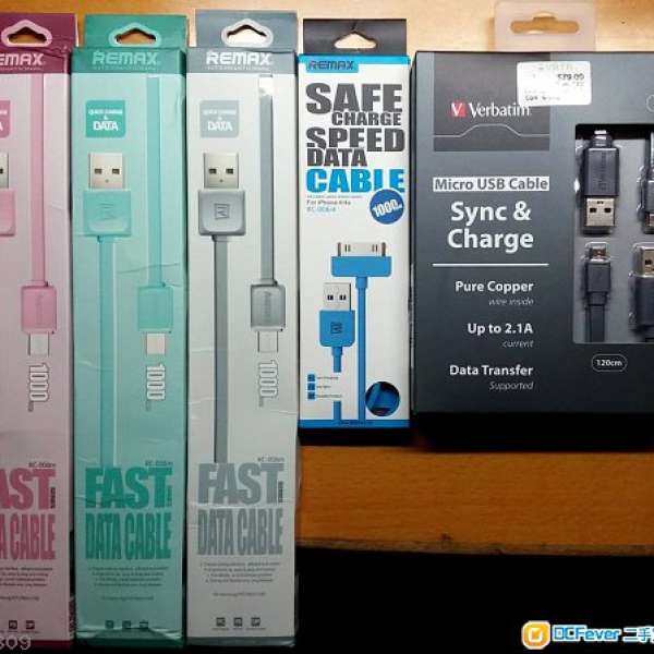 REMAX / Verbatim Micro USB / Apple iPhone 3G 3GS 4 4S Cable 數據傳輸線 充電線