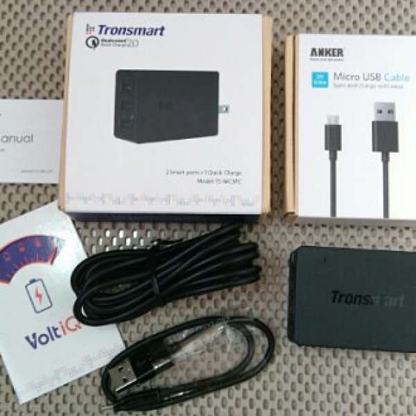 Tronsmart 3 ports 42W QC2.0 快速充電器 (黑色)