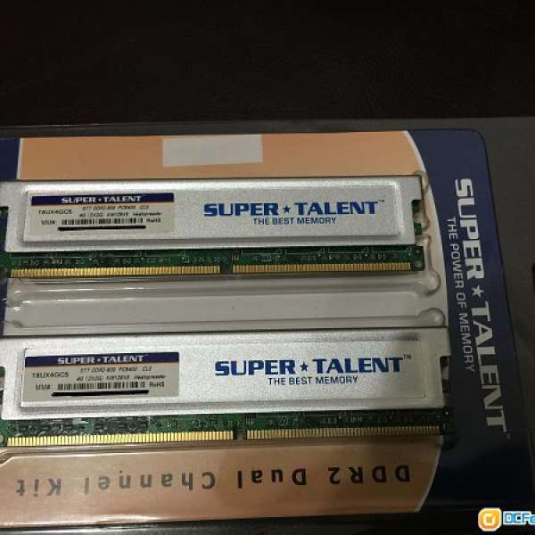 Super Talent DDR2 800 CL 5 Dual Channel Kit 全套有盒, 有單, 保用証 永久保養