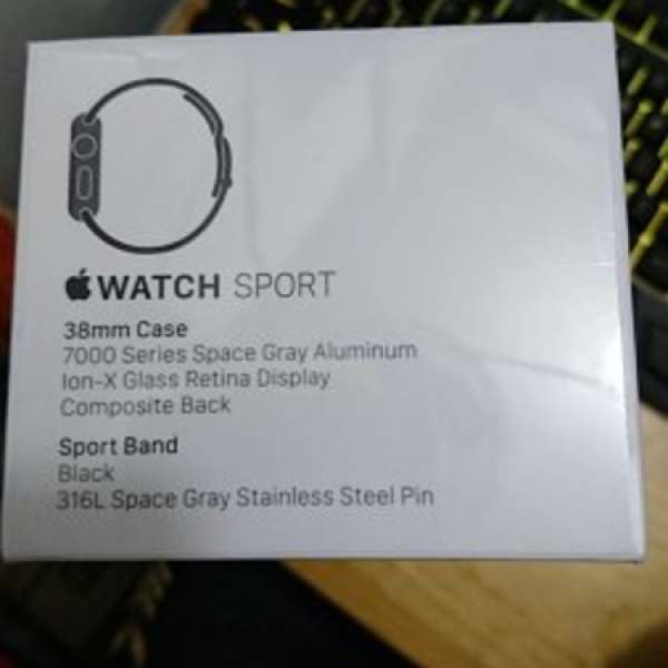 apple watch 1 38mm黑色運動版 100%全新(保養未激活)