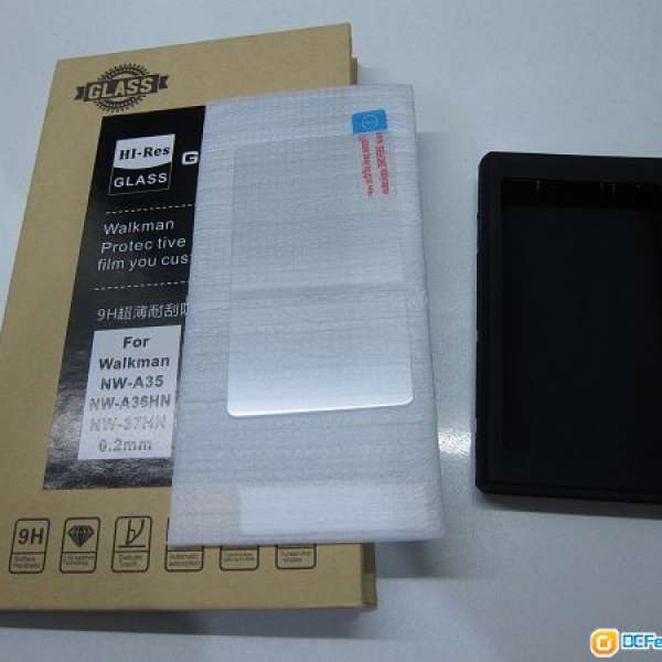 SONY NW-A35 黑色四邊全包硅膠軟套 (帶防塵蓋) + 玻璃貼