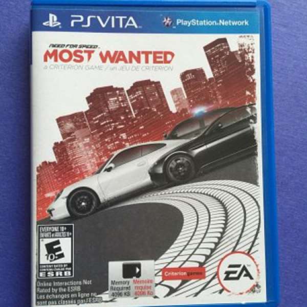PSV PS Vita 極速快感 新全民公敵 Need For Speed Most Wanted 二手 美版