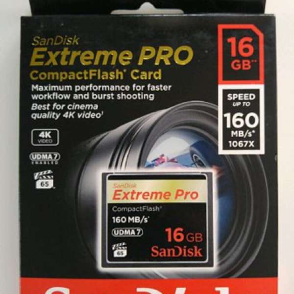 全新 SanDisk Extreme Pro CompactFlash 16GB 160MB/S, CF卡, CF card