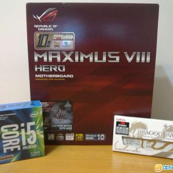 全新i5-7600k+ASUS  ROG MAXIMUS VIII HERO+GeiL Dragon White16GB