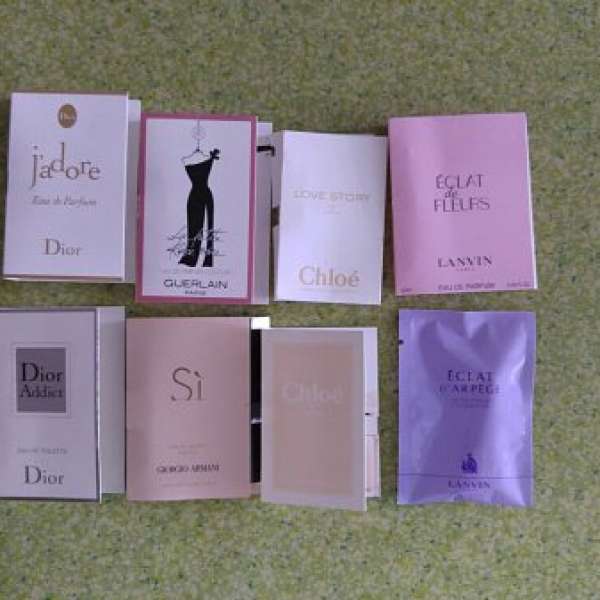 Chloe, Dior, Giorgio. Armani, Guerlain (還有其他名牌香水 Sample不能盡錄)