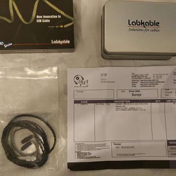 Labkable Silver Black 99% new, $480 紫藤 4絞銀升級線, 99% $780 Shure sony