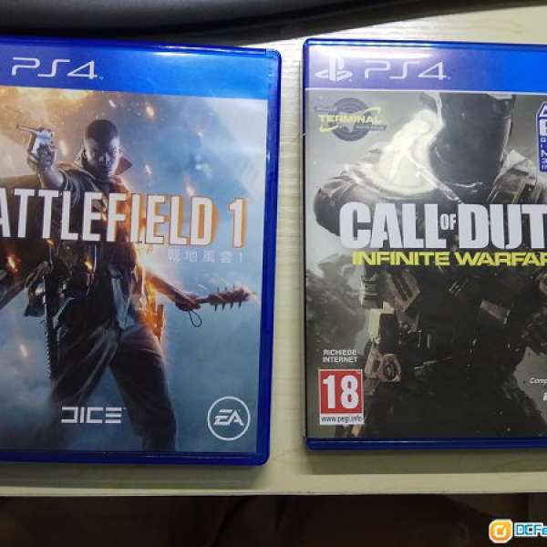 出售PS4 Call of Duty (infinite Warfare) $150 / Battlefield 1 $250