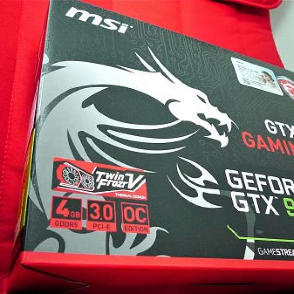 微星 MSI GTX 960 GAMING 4G OC EDITION (玩PC大作Witcher 3流暢)