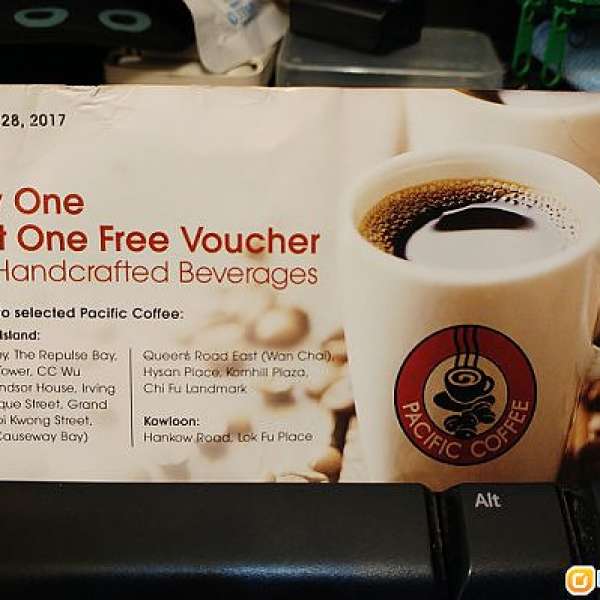 ((無限次使用 買一送一 coupon)) 半價飲 Pacific Coffee 咖啡券 Buy One Get One Free